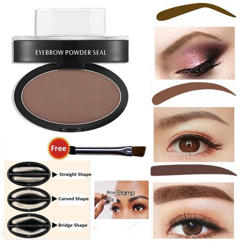 LEEZI 1993 High Quality Newest 9 options Professional Natural Eyebrow Stamp Beauty Makeup Tool EyeBrow Powder seal Quick Makeup