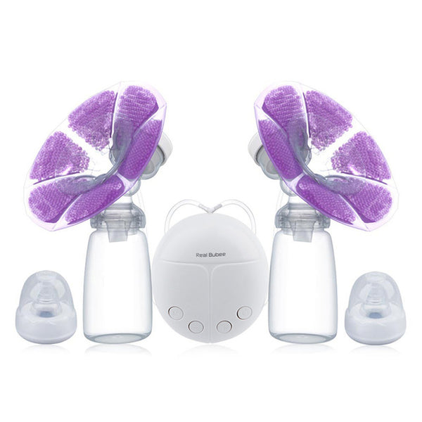 Real Bubee Automatic Breast Pump with Milk Bottle Lactation Suck USB Breast Pump with Message Heating Pads & Feeding Nipples ~