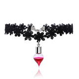 Halloween Plasma Bottle Pendant Necklace Lace Necklace