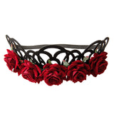 Halloween Lady Hairband Bridal Party Rose Flower Lace Headband Garland Hair Hoop