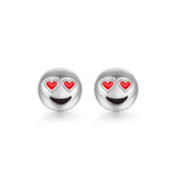 1 Pair New Fashion Simple Emoji  Head Alloy Women Stud Earrings