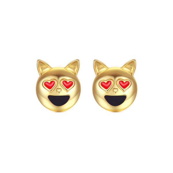 1 Pair New Fashion Simple Dog Head Alloy Women Stud Earrings