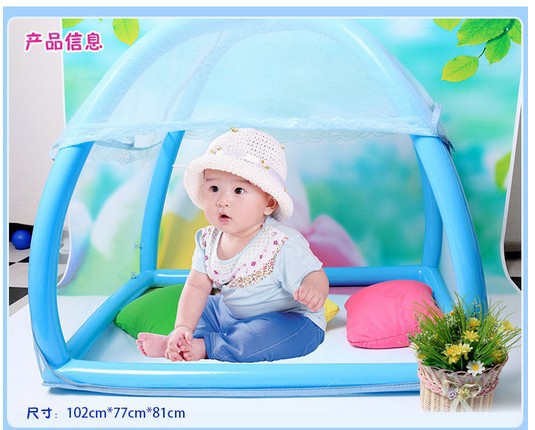 2014 send pump summer inflatable safety easy to carry Baby folding children crib ger baby bed nets/Free shipiing send pump